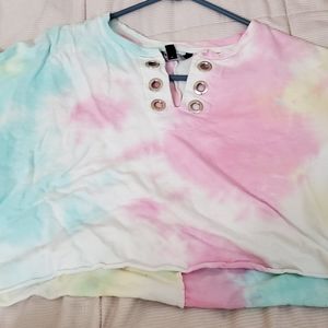 Pastel Tye-dye cropped shirt